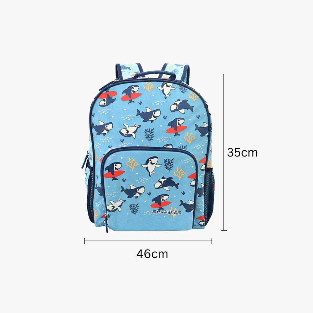 Scoobies Shark Print Kids Backpack
